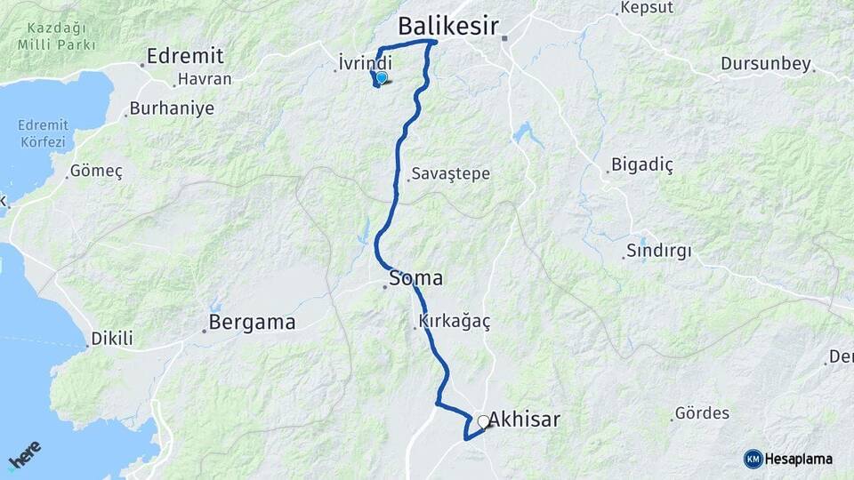 Balıkesir Altıeylül Akhisar Manisa Arası Kaç Km - Yol Haritası
