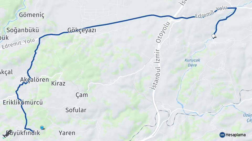 Balıkesir Altıeylül Dereköy Altıeylül Arası Kaç Km - Yol Haritası