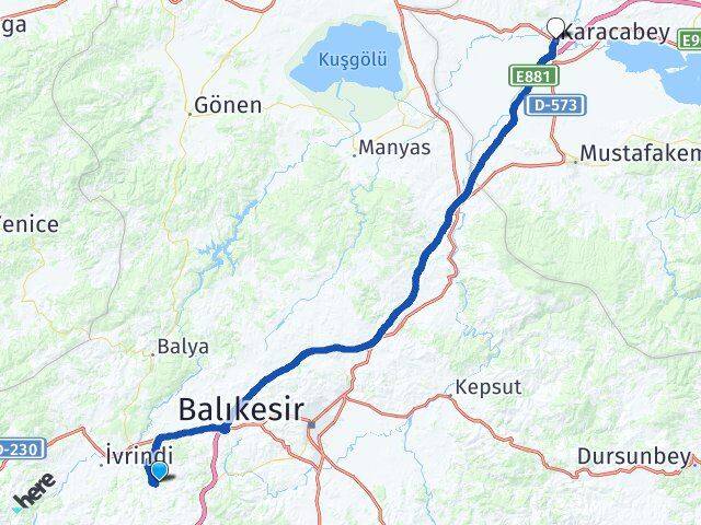 Balıkesir Altıeylül Karacabey Bursa Arası Kaç Km - Yol Haritası