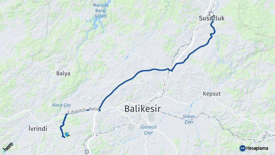 Balıkesir Altıeylül Susurluk Arası Kaç Km - Yol Haritası