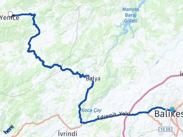 Balıkesir Altıeylül Yenice Çanakkale Arası Kaç Km - Yol Haritası