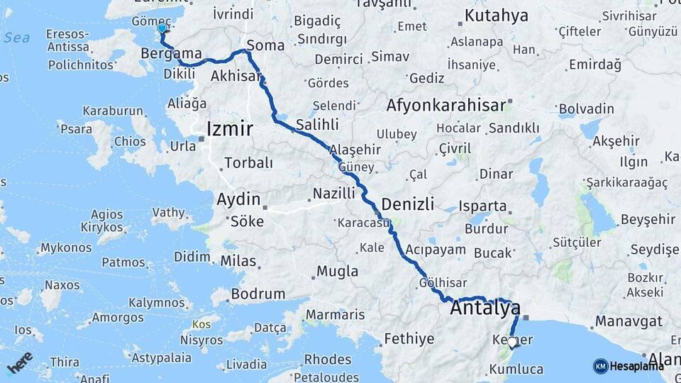 Balıkesir Ayvalık Kemer Antalya Arası Kaç Saat? Yol Haritası, Yakıt, Rota ve Mesafe Hesaplama Balıkesir Ayvalık Kemer Antalya Arası Kaç Km? Kaç Saat? Yol Haritası