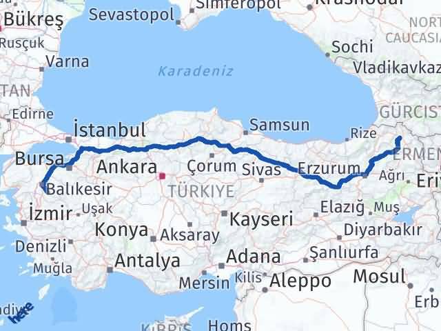 Balıkesir Bigadiç Ardahan Arası Kaç Km - Yol Haritası