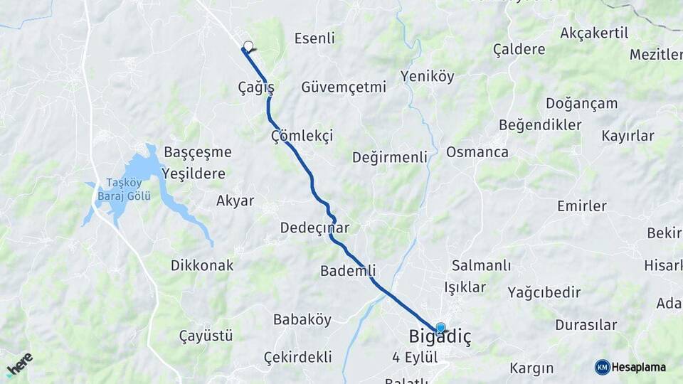 Balıkesir Bigadiç Balıkesir Üniversitesi Arası Kaç Km - Yol Haritası