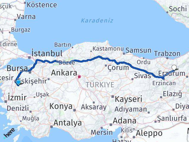 Balıkesir Bigadiç Bayburt Arası Kaç Km - Yol Haritası