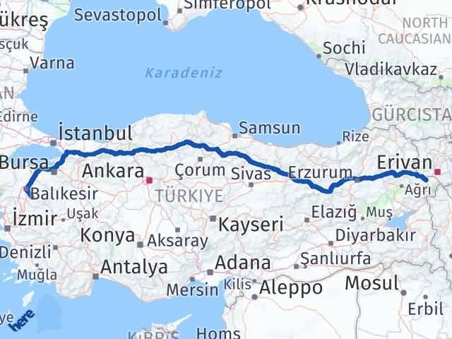 Balıkesir Bigadiç Iğdır Arası Kaç Km - Yol Haritası