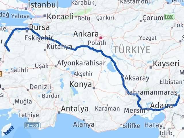 Balıkesir Bigadiç Kahramanmaraş Arası Kaç Km - Yol Haritası