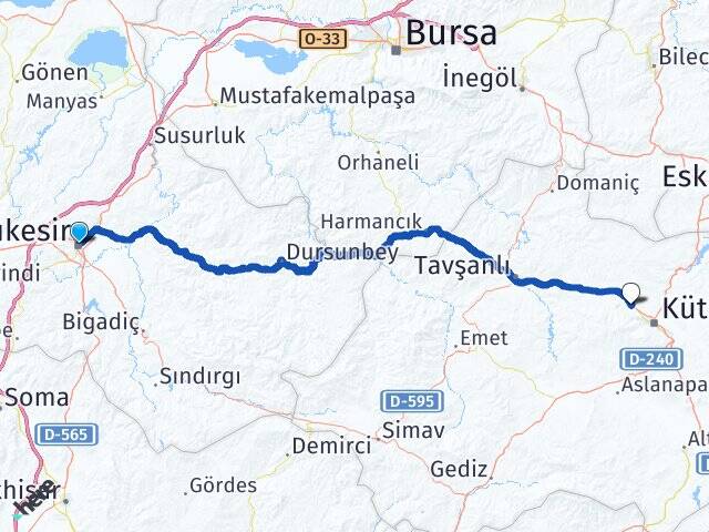 Balıkesir Dumlupınar Üniversitesi Arası Kaç Km - Yol Haritası