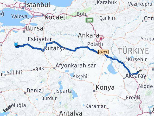 Balıkesir Dursunbey Nevşehir Arası Kaç Km - Yol Haritası