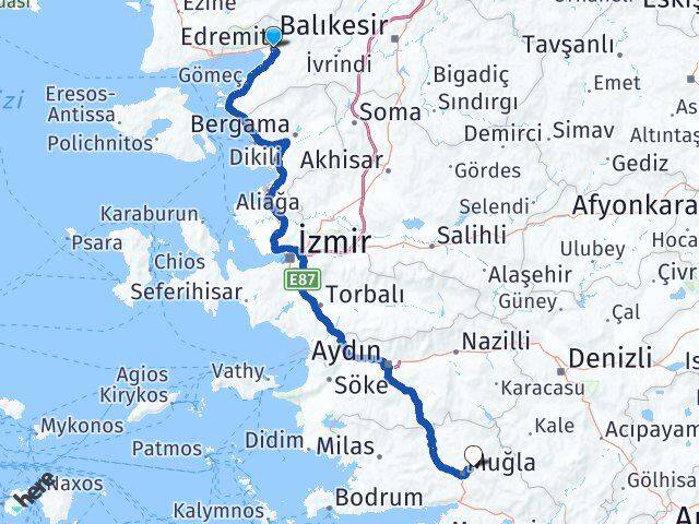 Edremit Balıkesir Menteşe Muğla Arası Kaç Saat? Yol Haritası, Yakıt, Rota ve Mesafe Hesaplama Edremit Balıkesir Menteşe Muğla Arası Kaç Km? Kaç Saat? Yol Haritası