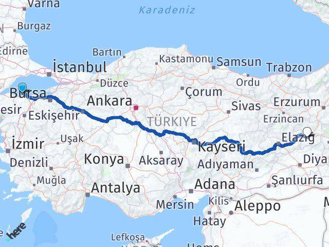 Balıkesir Erdek Bingöl Arası Kaç Km - Yol Haritası