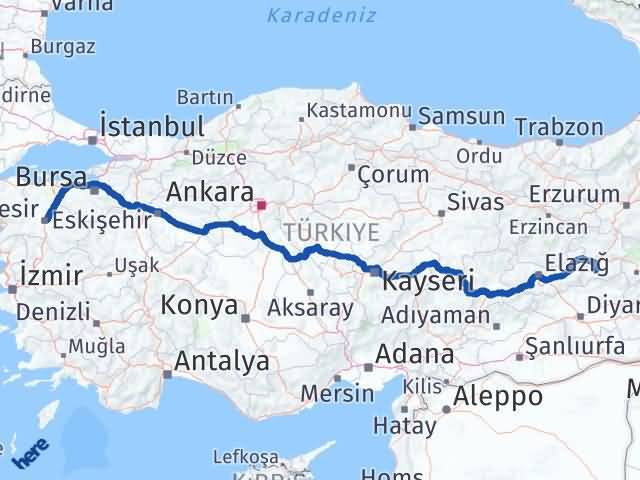 Balıkesir Genç Bingöl Arası Kaç Km - Yol Haritası
