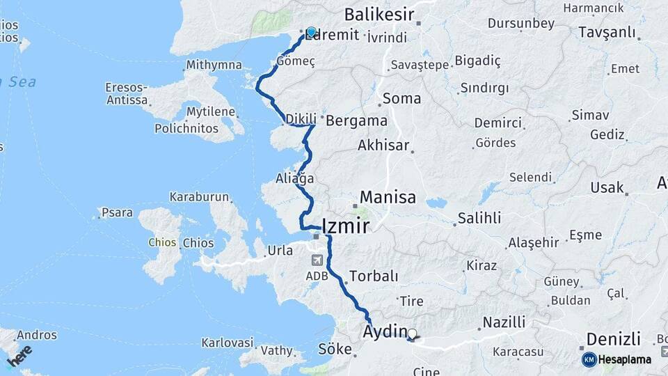 Balıkesir Havran Aydın Arası Kaç Km - Yol Haritası