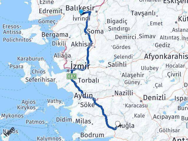 Balıkesir İvrindi Menteşe Muğla Arası Kaç Saat? Yol Haritası, Yakıt, Rota ve Mesafe Hesaplama Balıkesir İvrindi Menteşe Muğla Arası Kaç Km? Kaç Saat? Yol Haritası