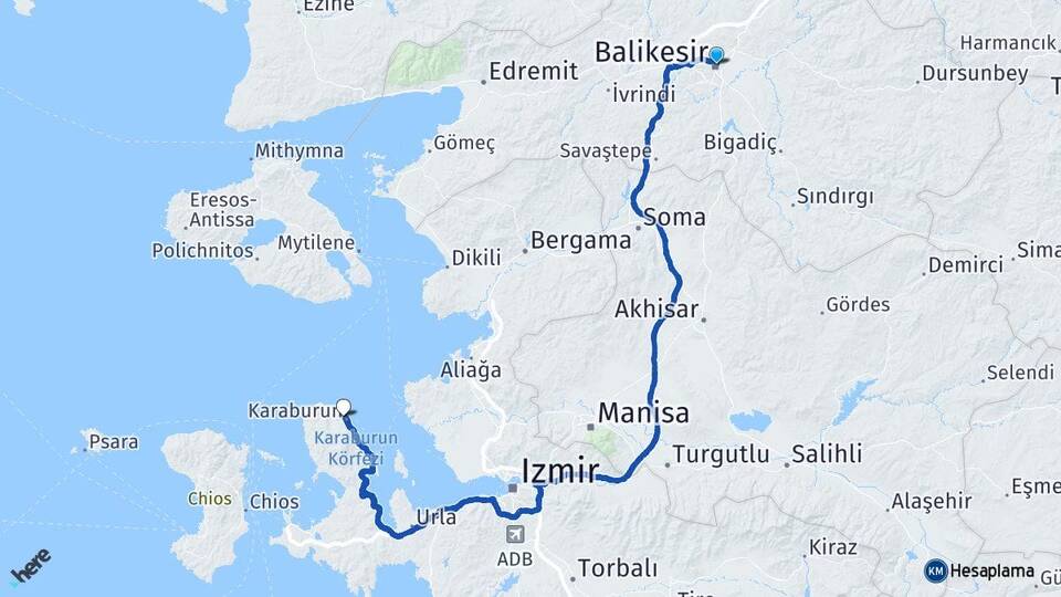 Balıkesir Karaburun İzmir Arası Kaç Saat? Yol Haritası, Yakıt, Rota ve Mesafe Hesaplama Balıkesir Karaburun İzmir Arası Kaç Km? Kaç Saat? Yol Haritası
