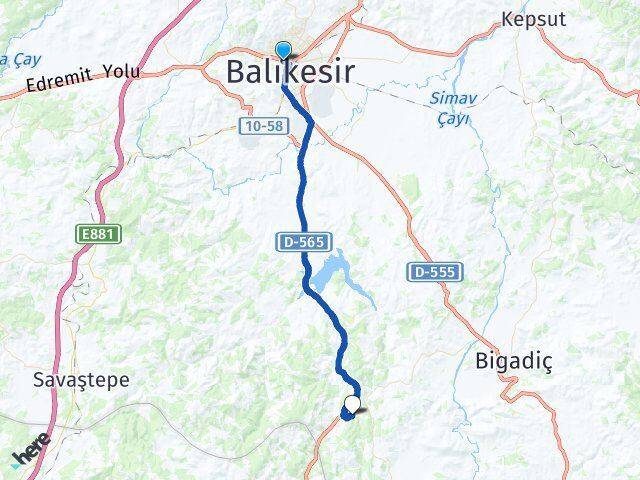 Balıkesir Karesi Akçakısrak Sındırgı Arası Kaç Km - Yol Haritası