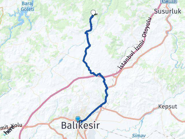 Balıkesir Karesi Alacabayır Karesi Arası Kaç Km - Yol Haritası
