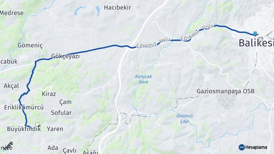 Balıkesir Karesi Altıeylül Arası Kaç Km - Yol Haritası