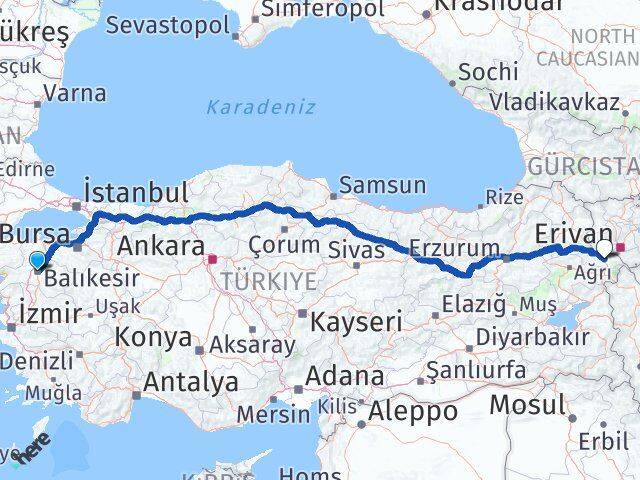 Balıkesir Karesi Iğdır Arası Kaç Km - Yol Haritası