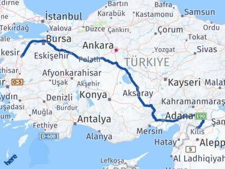Balıkesir Karesi Kilis Arası Kaç Km - Yol Haritası