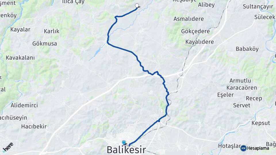 Balıkesir Karesi Yağcılar Karesi Arası Kaç Km - Yol Haritası
