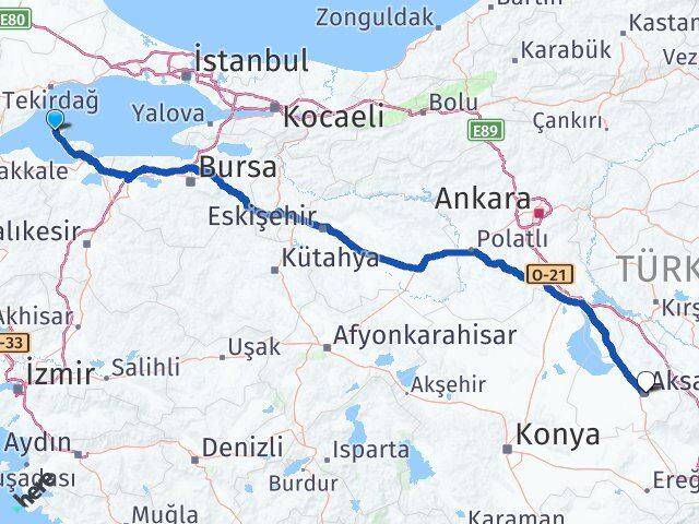 Balıkesir Marmara Aksaray Arası Kaç Km - Yol Haritası