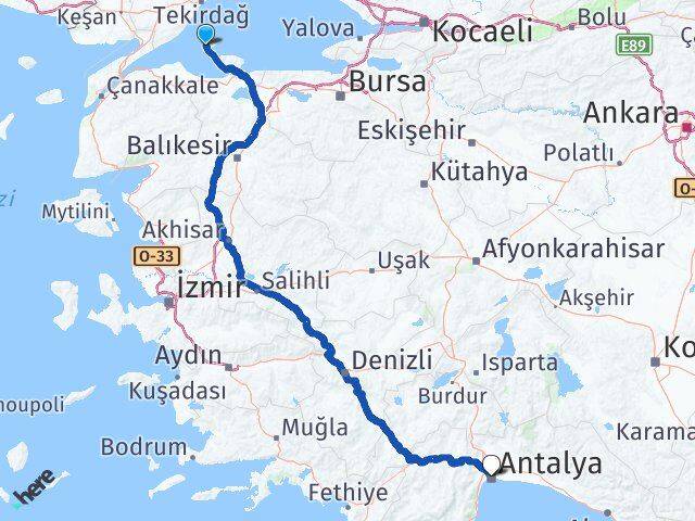 Balıkesir Marmara Antalya Arası Kaç Km - Yol Haritası