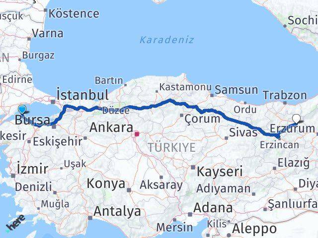 Balıkesir Marmara Bayburt Arası Kaç Km - Yol Haritası
