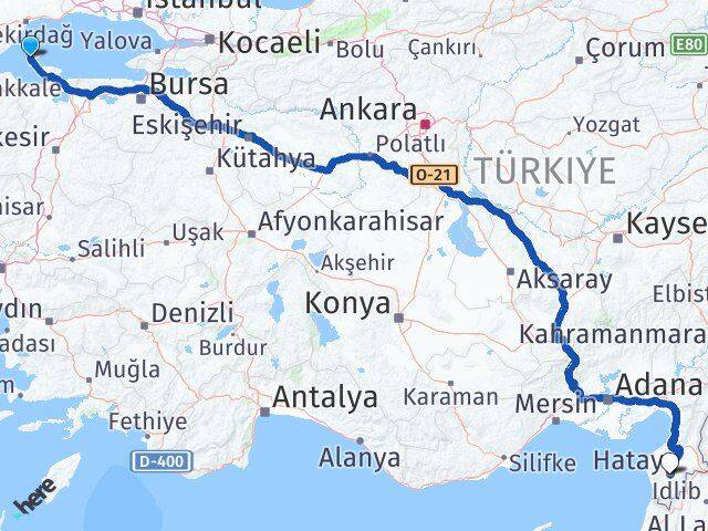 Balıkesir Marmara Hatay Arası Kaç Km - Yol Haritası
