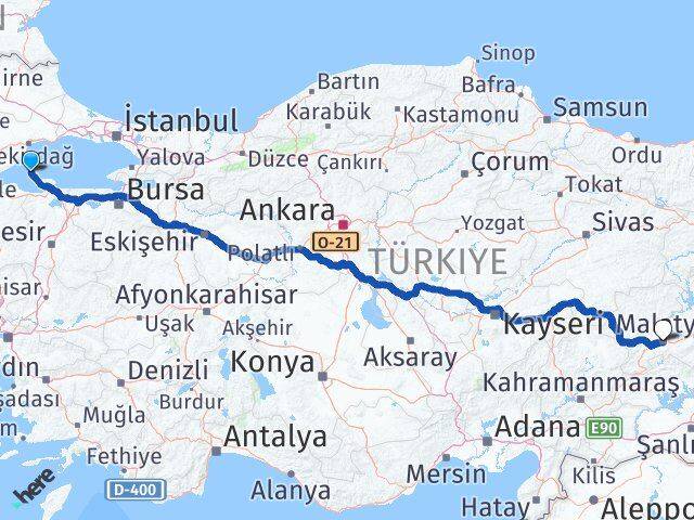 Balıkesir Marmara Malatya Arası Kaç Km - Yol Haritası