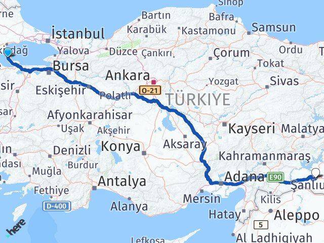 Balıkesir Marmara Şanlıurfa Arası Kaç Km - Yol Haritası