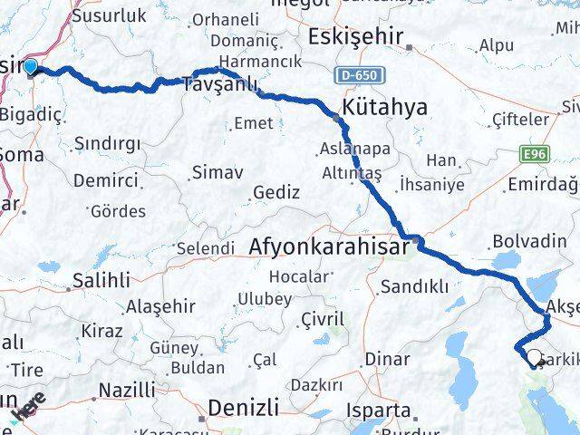 Balıkesir Şarkikaraağaç Isparta Arası Kaç Km - Yol Haritası