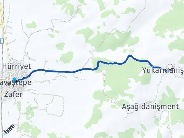 Balıkesir Savaştepe Yukarıdanişment Savaştepe Arası Kaç Km - Yol Haritası