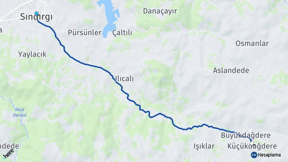 Balıkesir Sındırgı Küçükdağdere Sındırgı Arası Kaç Km - Yol Haritası
