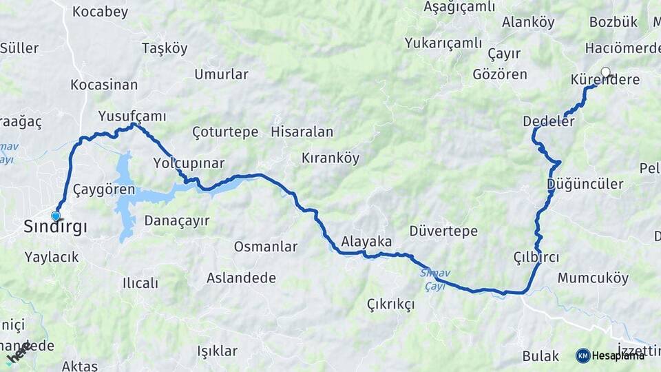 Balıkesir Sındırgı Kürendere Sındırgı Arası Kaç Km - Yol Haritası