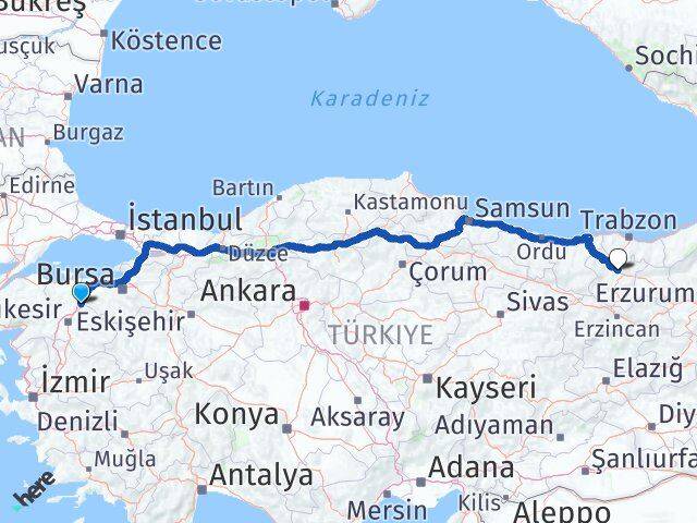 Balıkesir Susurluk Gümüşhane Arası Kaç Km - Yol Haritası