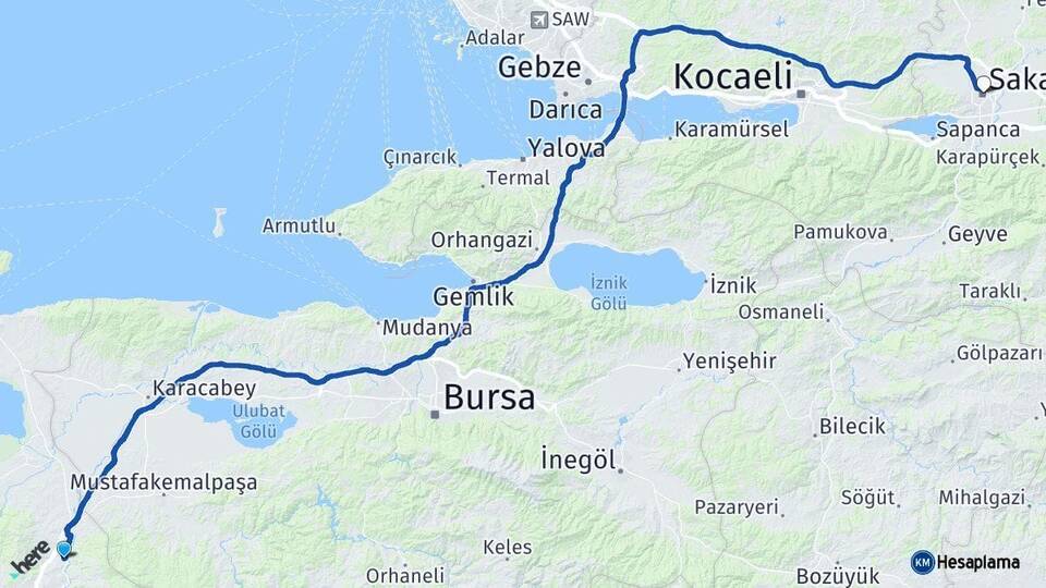 Balıkesir Susurluk Sakarya Arası Kaç Km - Yol Haritası