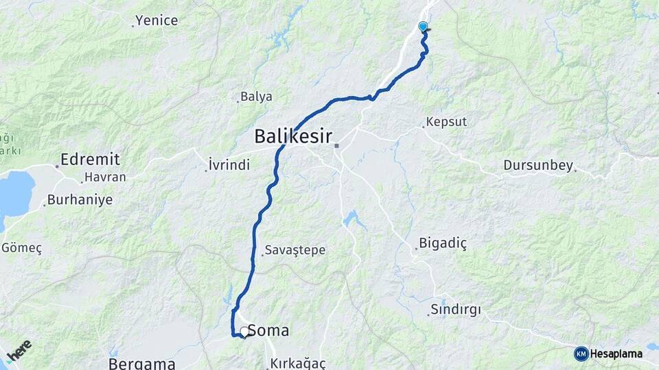 Balıkesir Susurluk Soma Manisa Arası Kaç Km - Yol Haritası