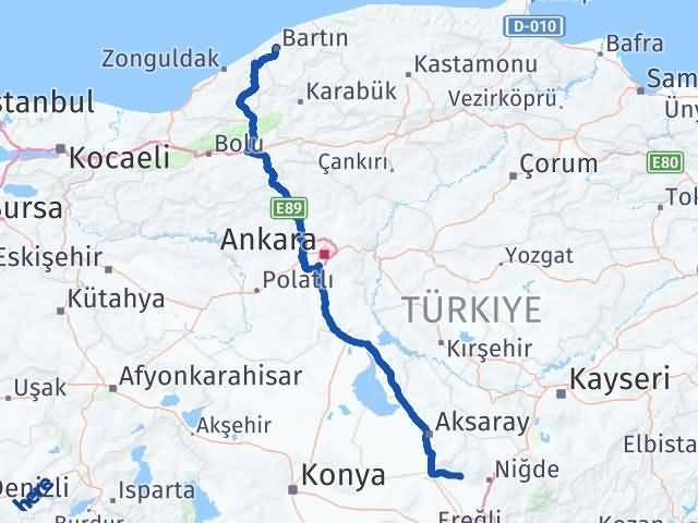 Bartın Altunhisar Niğde Arası Kaç Km - Yol Haritası