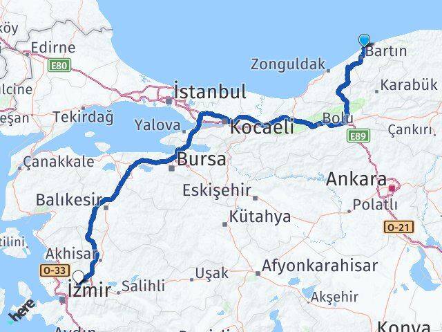 Bartın Amasra Manisa Arası Kaç Km - Yol Haritası