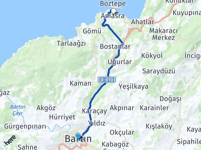 Bartın Kaleşah Amasra Arası Kaç Km - Yol Haritası