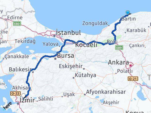 Bartın Kurucaşile Manisa Arası Kaç Km - Yol Haritası