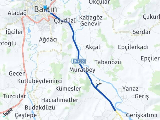 Bartın Terkehaliller Arası Kaç Km - Yol Haritası