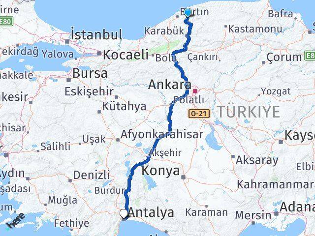 Bartın Ulus Antalya Arası Kaç Km - Yol Haritası
