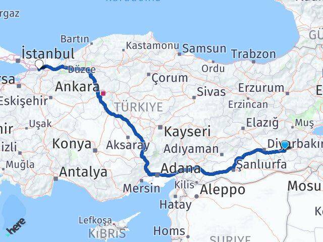 Batman Başiskele Kocaeli Arası Kaç Km - Yol Haritası