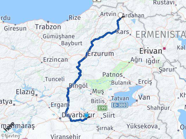 Batman Beşiri Ardahan Arası Kaç Km - Yol Haritası