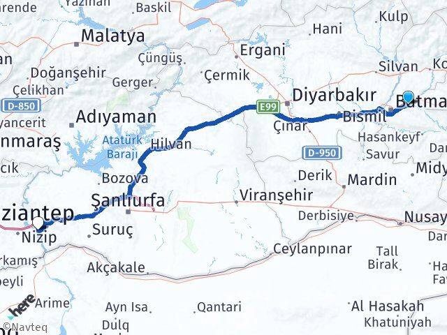 Batman Beşiri Birecik Şanlıurfa Arası Kaç Km - Yol Haritası