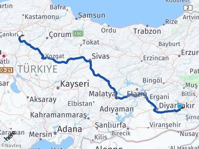 Batman Beşiri Çankırı Arası Kaç Km - Yol Haritası