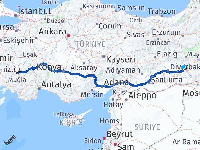 Batman Beşiri Denizli Arası Kaç Km - Yol Haritası