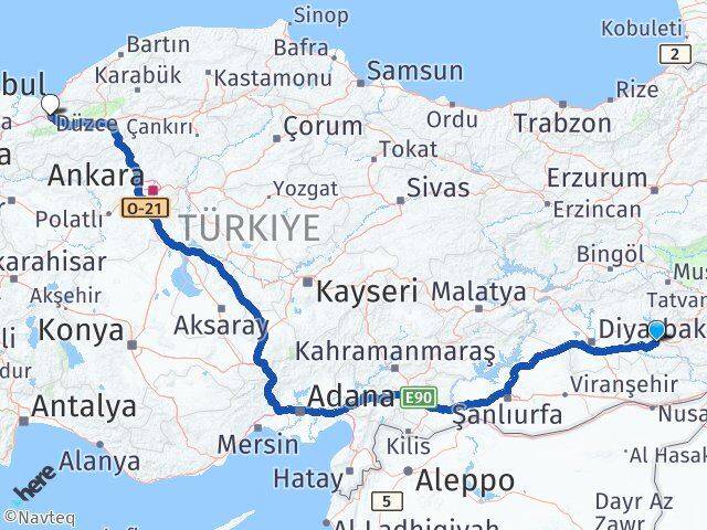 Batman Beşiri Düzce Arası Kaç Km - Yol Haritası
